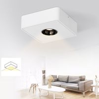 ZMH Lampa sufitowa LED czarny reflektor sufitowy 7W Ciepła biel kwadratowy