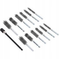 Szczotki cylindryczne wyciory 12 szt. z przedłużką HEX Falon-Tech FT1257