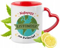 Kubek Czerwony Z Uszkiem W Kształcie Serca Dla Listonosza Na Prezent