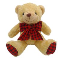 PLUSZOWA MASKOTKA SIEDZĄCY MIŚ Z KOKARDKĄ MIĘCIUTKI PLUSZAK PRZYTULANKA