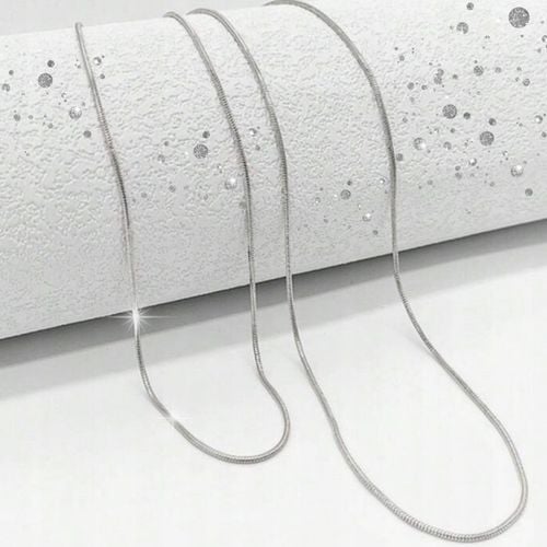 NASZYJNIK Łańcuszek 42 cm Srebrny 925 GRUBA LINKA ŻMIJKA ŻYŁKA OKRĄGŁA na Arena.pl