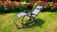 LEŻAK OGRODOWY NA BALKON PLAŻĘ MEGA WZMOCNIONY ZERO GRAVITY SZARY