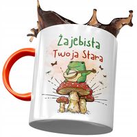 Kubek Pomarańczowy Dla Twojej Starej Na Prezent Z Nadrukiem Ze Zdjęciem