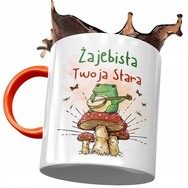 Kubek Pomarańczowy Dla Twojej Starej Na Prezent Z Nadrukiem Ze Zdjęciem zdjęcie 1