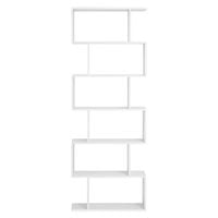 Regał na książki biały 6 półek 70x24x190,5 stabilny do salonu i biura