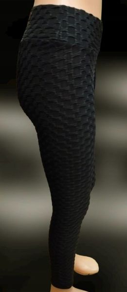 Spodnie damskie KARBOWANE black wysoki stan Push-Up S/M wyszczuplające zdjęcie 6