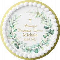 OPŁATEK NA TORT 20CM - NA PIERWSZĄ KOMUNIE ŚWIĘTĄ + IMIĘ 16CM 18CM
