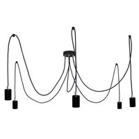 Lampa Wisząca Pająk 5 Czarny Połysk Z Chromem