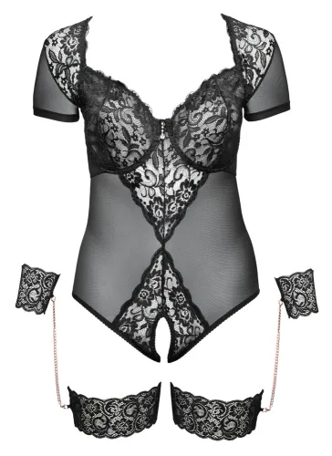 cottelli bondage body siateczkowe koronka mankiety xl czarne na Arena.pl