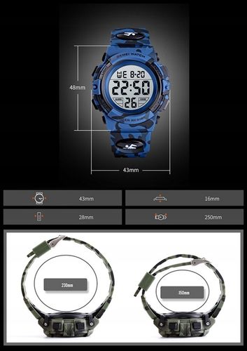 Zegarek dziecięcy SKMEI elektroniczny moro wiele funkcji na Arena.pl