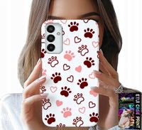 ETUI DO SAMSUNG GALAXY M13 4G - PSIE ŁAPKI NA BIAŁYM TLE, PIES, KOT, MIŚ