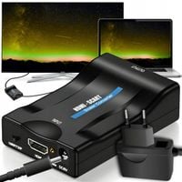 ADAPTER KONWERTER HDMI DO SCART PRZEJŚCIÓWKA EUROZŁĄCZE AV EURO FHD