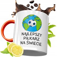 Kubek Pomarańczowy Dla Piłkarza Prezent Z Nadrukiem Ze Zdjęciem