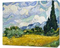 Obraz 60x50cm Wheat Field with Cypresses, Van Gogh Vintage