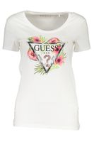 GUESS JEANS T-SHIRT Z KRÓTKIM RĘKAWEM DAMSKI BIAŁY L