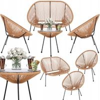 MEBLE OGRODOWE ZESTAW SOFA FOTEL RATTANOWE ACAPULCO KOMPLET MEBLI NA 5 OSÓB
