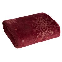 Świąteczny koc flano 150x200 cm bordowo-złoty świąteczny wzór