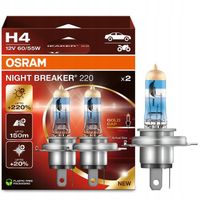 Osram żarówki H4 Night Breaker +220% do +150m +20% bielsze światło NOWOŚĆ