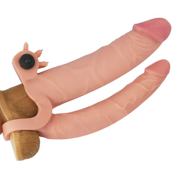 Add 1"" Pleasure X Tender Vibrating Double Penis Sleeve zdjęcie 3