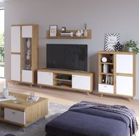 Meblościanka zestaw mebli do salonu biały połysk meble do salonu