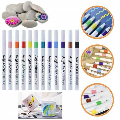 FLAMASTRY PISAKI AKRYLOWE DO RÓŻNYCH POWIERZCHNI 24 szt na Arena.pl