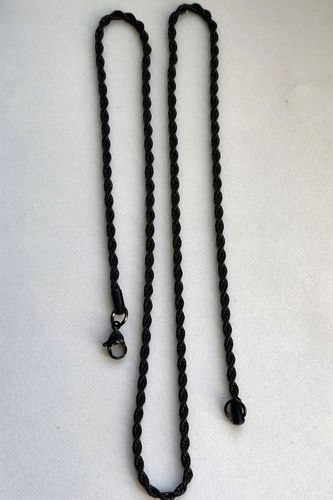 Piękny stalowy łańcuszek męski, 60cm CZARNY, idealny prezent Versatile na Arena.pl