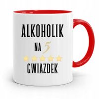 Dla Alkoholika Pijaka Kubek Czerwony Na Prezent Z Nadrukiem Ze Zdjęciem