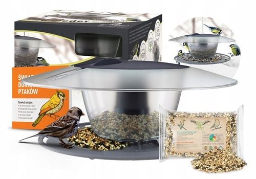 NOWOCZESNY KARMNIK DLA PTAKÓW Z ZIARNEM 1KG BIRDYFEED ROUND WYTRZYMAŁY na Arena.pl