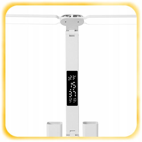 PODWÓJNA LAMPKA BIURKOWA LED Z ORGANIZEREM WYŚWIETLACZEM TEMP ZEGAR na Arena.pl