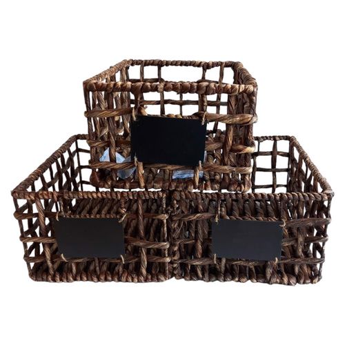 Kosz rattanowy Pojemnik organizer 30x23 3szt na Arena.pl