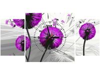 60CM 40CM ZEGAR OBRAZ DMUCHAWCE FIOLECIE DRUK PŁÓTNO RAMA