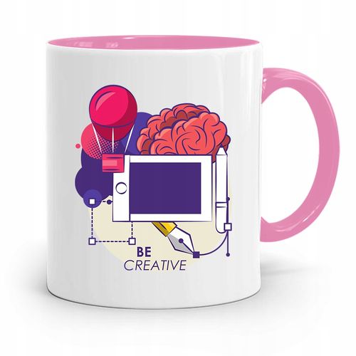 Kubek Różowy Dla Najlepszego Grafika Be Creative Z Nadrukiem Ze Zdjęciem na Arena.pl