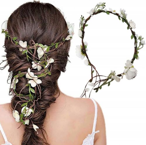 WIANEK NA KOMUNIĘ DEC25 komunijny dekoracja opaska biały na głowę jak żywy na Arena.pl