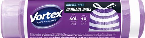 vortex worki na śmieci z taśmą ściągającą hdpe 60x65cm fioletowo białe na Arena.pl