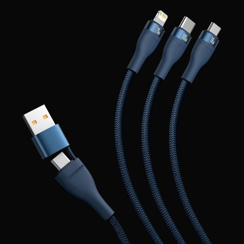 KABEL PRZEWÓD 4W1 USB+USB-C DO USB-C / IPHONE LIGHTNING / MICRO USB 1.2M - na Arena.pl