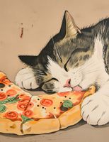 Plakat 50x65cm Pizza Dla Kota