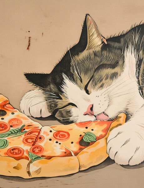 Plakat 50x65cm Pizza Dla Kota zdjęcie 1