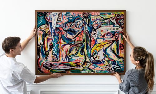 Plakat pollock obraz abstrakcyjny 40x50 cm na Arena.pl