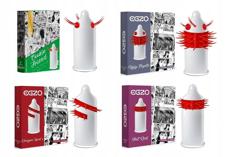 EGZO Stymulujące Prezerwatywy Mix Kolce Wypustki 4szt zdjęcie 1