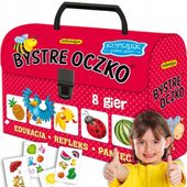 KUFEREK BYSTRE OCZKO 8 GIER – EDUKACJA PAMIĘĆ SPOSTRZEGAWCZOŚĆ + ołówek