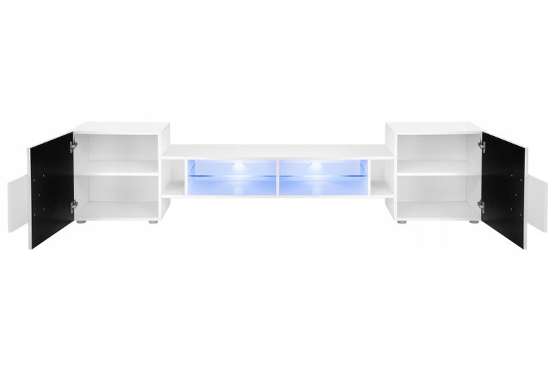 Pan Igiełka Szafka RTV LED RGB Pilot Połysk Mat Czarny Biały Dąb Wotan Loft zdjęcie 8