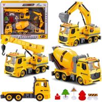 Ciężarówka 3w1, Samochód Ciężarowy Do Rozkręcania, Betoniarka, Koparka, Dźwig Z Hakiem