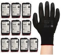 rękawice robocze mercator tech black+black pu - s - 120 par