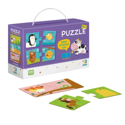 Puzzle duo 12x2 elementy. Co jedzą zwierzęta na Arena.pl