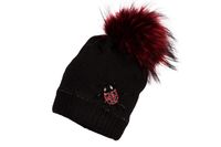 Jamiks FENILA czapka dla mamy i córki kaszmir bordo-czarna 54-56