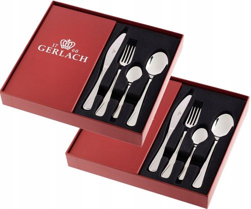 GERLACH KOMPLET ZESTAW SZTUĆCÓW SZTUĆCE PUDEŁKO POŁYSK MANGO 12 OSÓB na Arena.pl