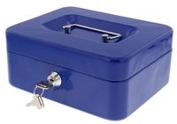 KASETKA NA PIENIĄDZE METAL 20 X 16 X 9CM NIEBIESKI KEYS