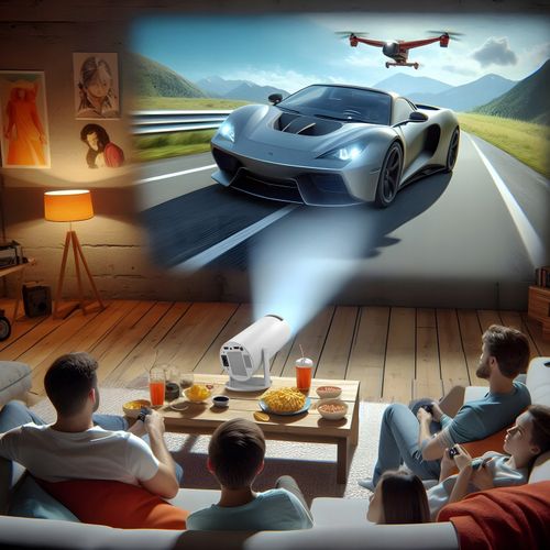 PROJEKTOR RZUTNIK WIFI ANDROID PRZENOŚNY OBROTOWY SMART 4K GŁOŚNIK BT 5.0 na Arena.pl