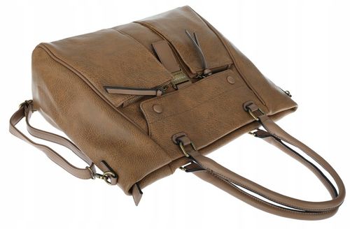 Torebka Damska Listonoszka Shopper Duża A4 Torba na Ramię CH66811 Brązowa na Arena.pl