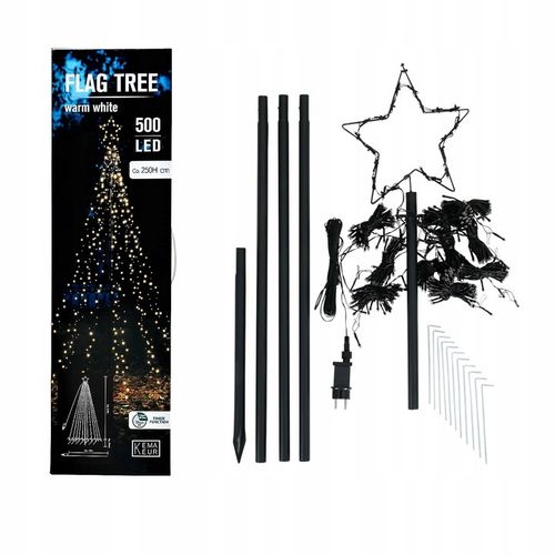 CHOINKA METALOWA XL 250 cm 500 LED TIMER KEMA ZEWNĘTRZNA OGRODOWA DUŻA na Arena.pl